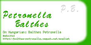 petronella balthes business card